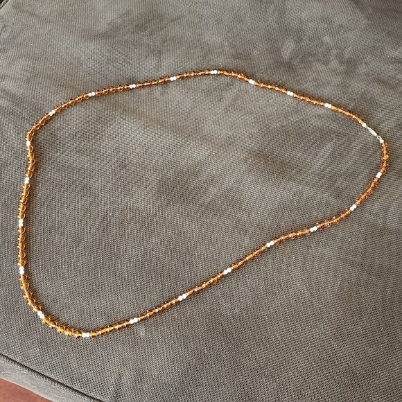 Etsy Raw Amber Beaded Necklace With Golden Hooked Clasp - Picture 6 of 16